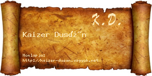 Kaizer Dusán névjegykártya